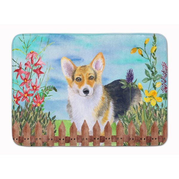 Carolines Treasures Pembroke Corgi Spring Machine Washable Memory Foam Mat CK1204RUG - main